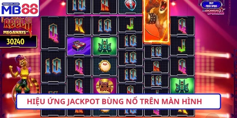 Hiệu ứng jackpot bùng nổ trên màn hình